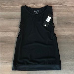 BOOM BOOM ATHLETICA Lace Up Tank Black - NEW w tag